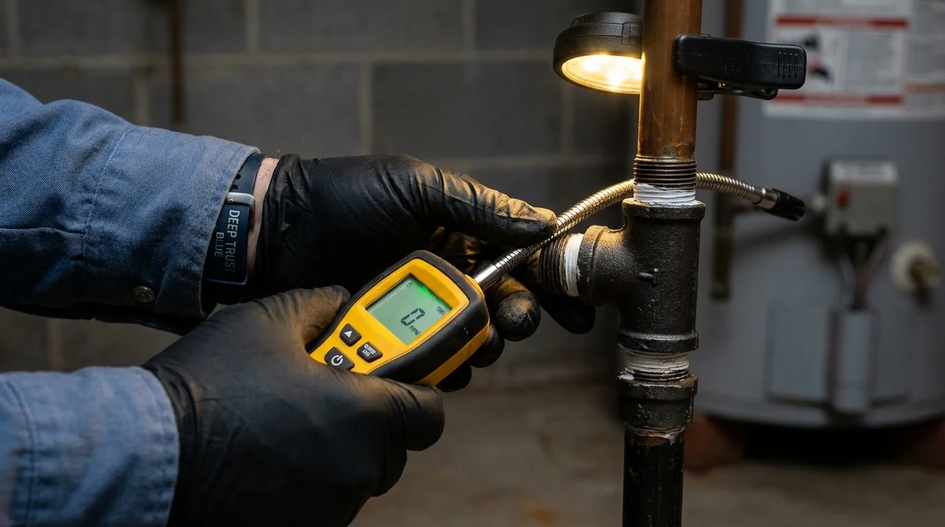 Gas leak detection with electronic sniffer by Johns Plumbing LLC in Carrizozo