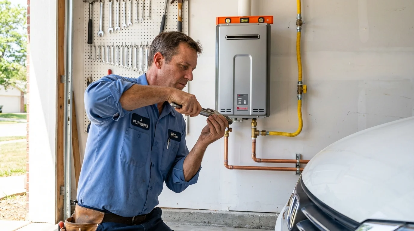 Tankless water heater installation by a Johns Plumbing LLC plumber in Carrizozo